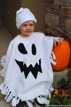 Homemade ghost poncho Halloween costume