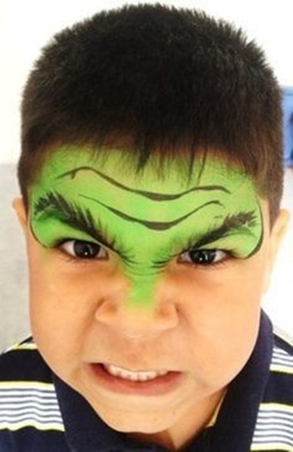 Hulk face paint for kids