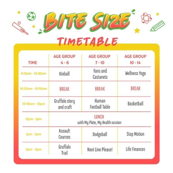 Bite Size example timetable
