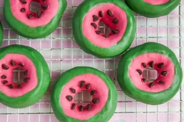 Watermelon doughnuts