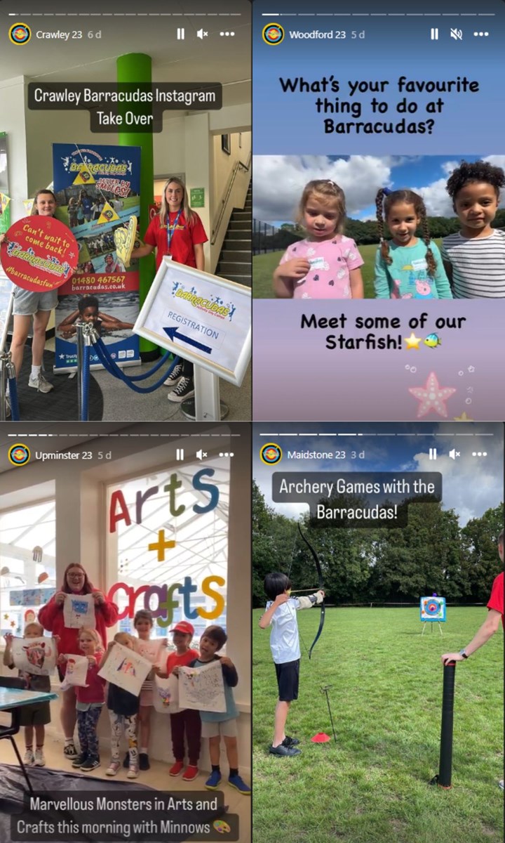 Weekly Instagram camp takeovers from 31st July to 4th August