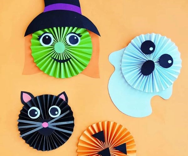 Halloween crafts paper jack o'lanterns