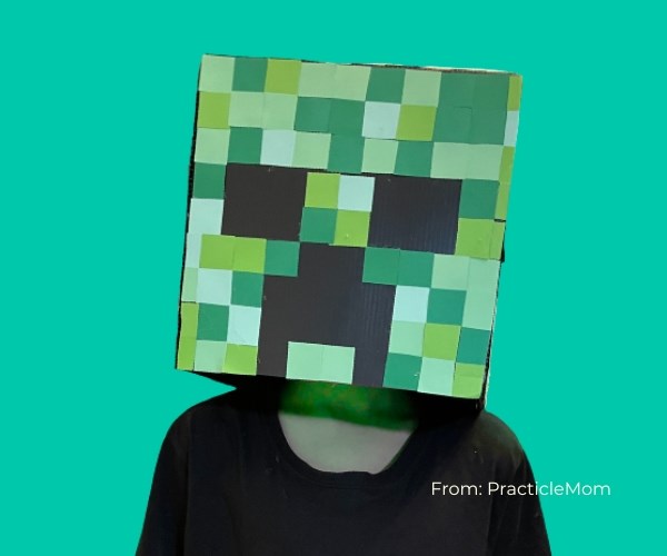Minecraft homemade kids costume