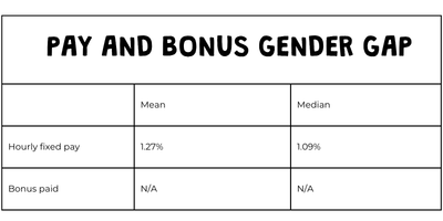 Barracudas pay and bonus gender gap chart